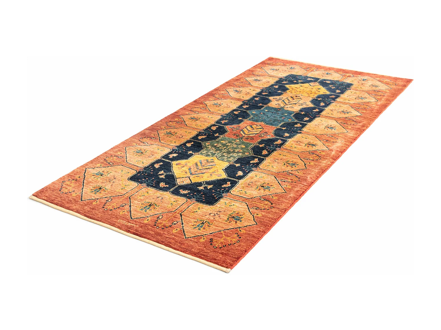Tapis de couloir en laine 92x200 brun Kashkuli