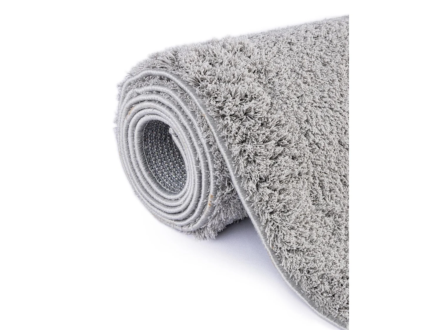 Tapis shaggy 240x240 gris argenté Luzern