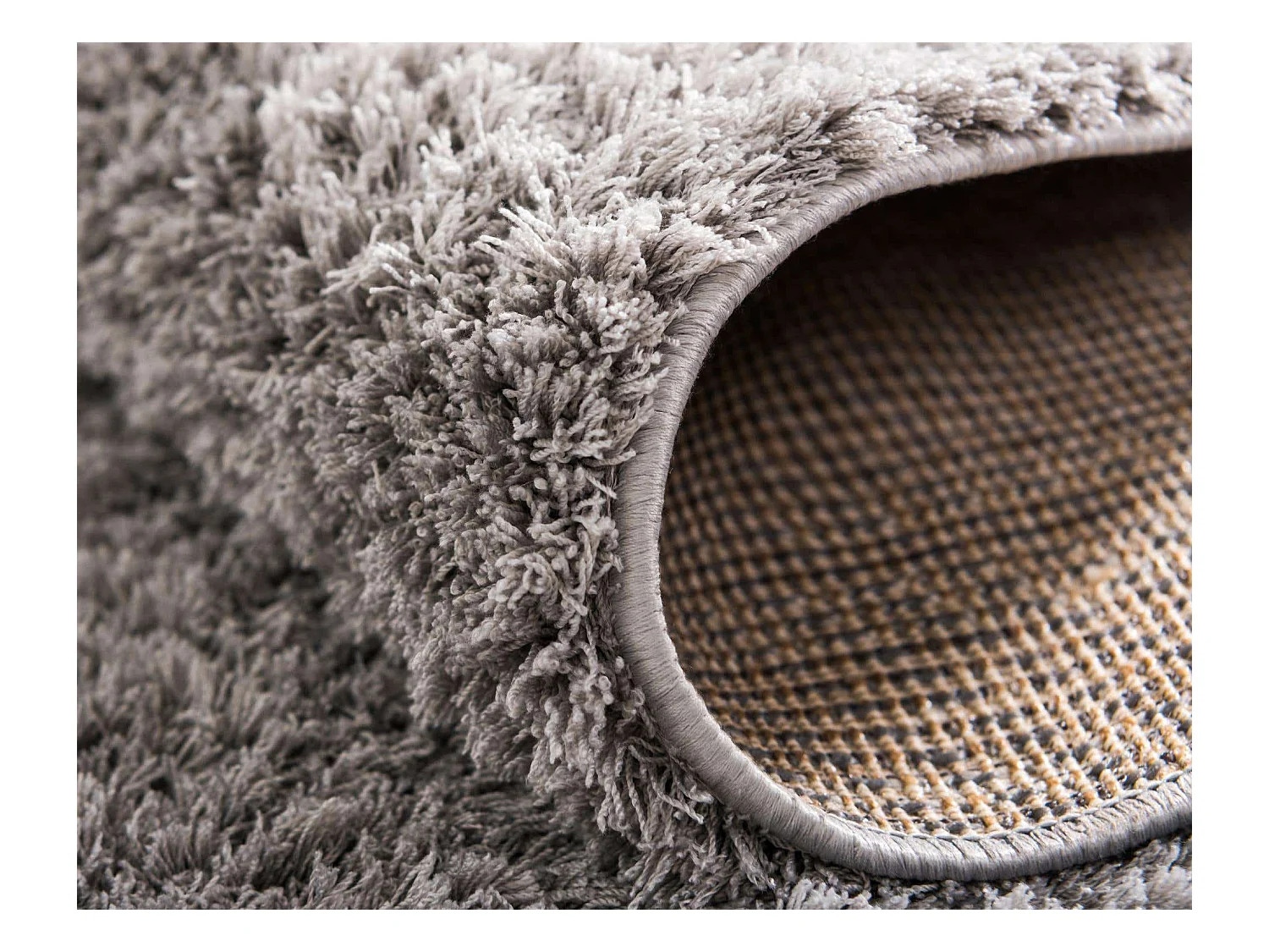 Tapis shaggy 240x240 gris argenté Luzern