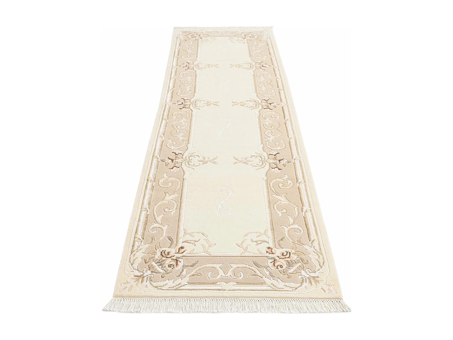 Läufer-Wollteppich 84x302 Beige Darya