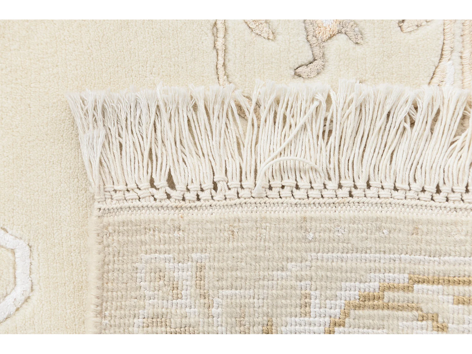 Läufer-Wollteppich 84x302 Beige Darya