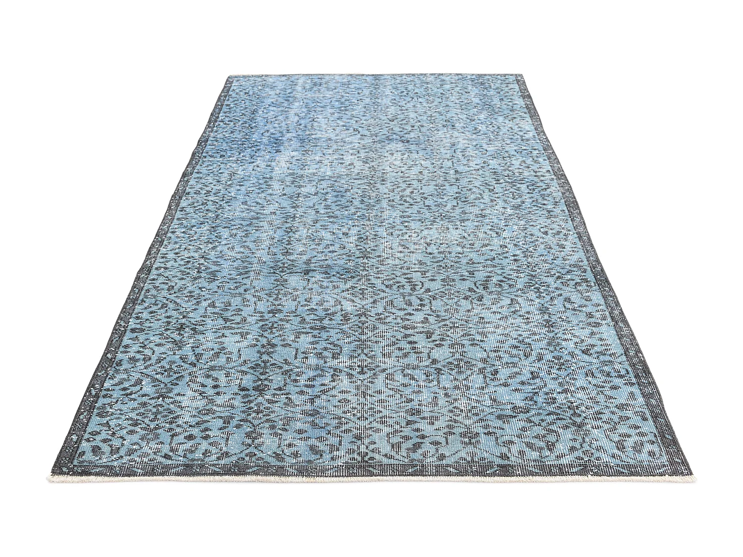 Wollteppich 140x254 Blau Ultra Vintage