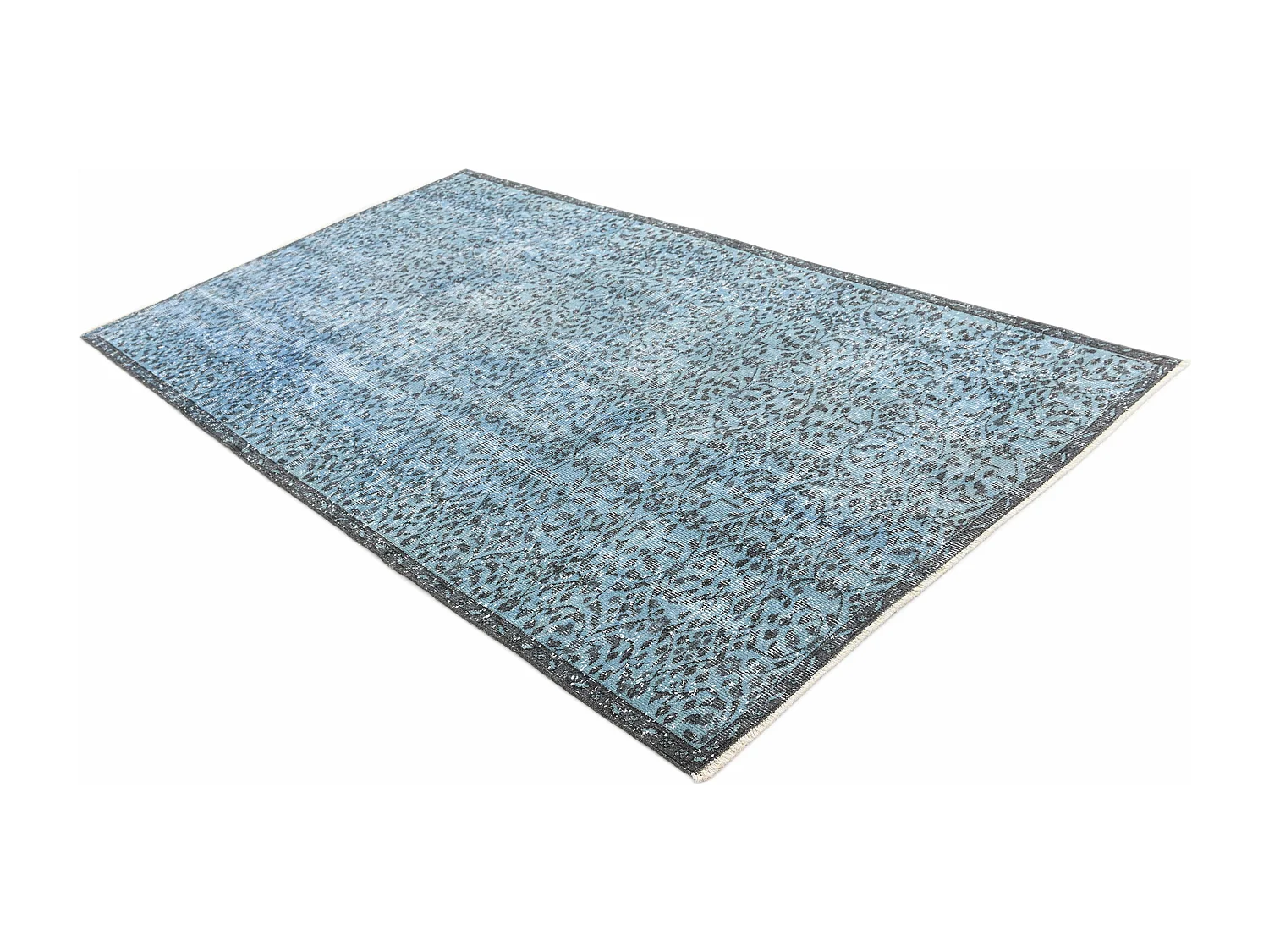 Tapis de laine 140x254 Bleu Ultra Vintage
