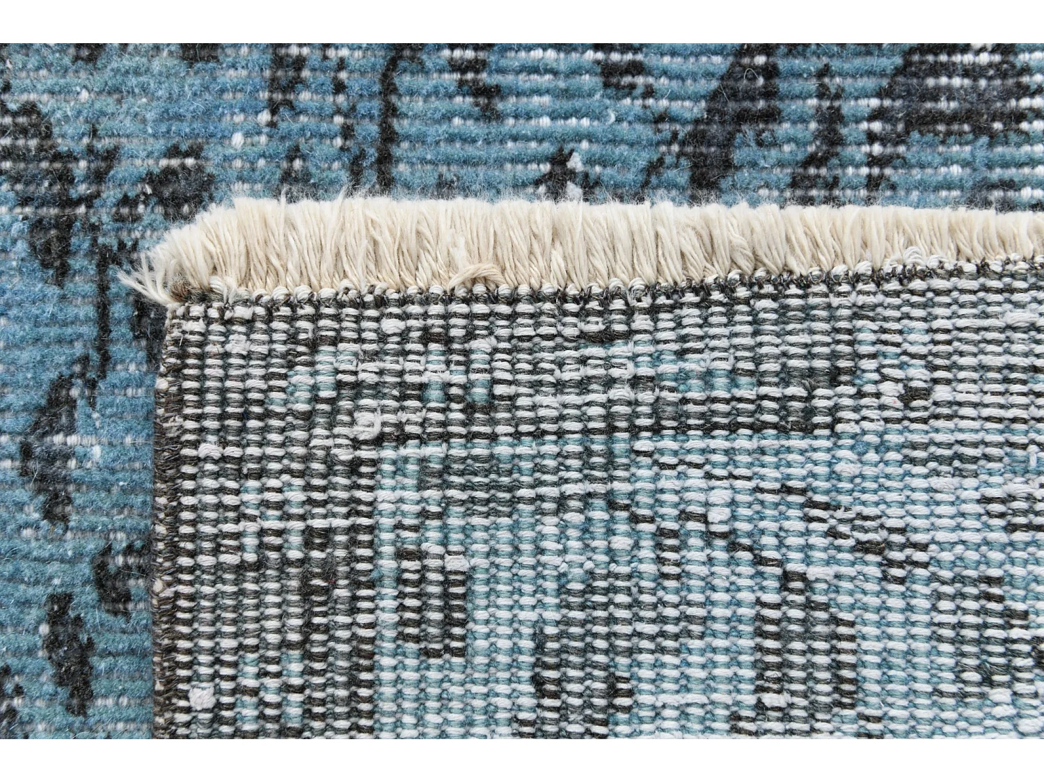 Tapis de laine 140x254 Bleu Ultra Vintage