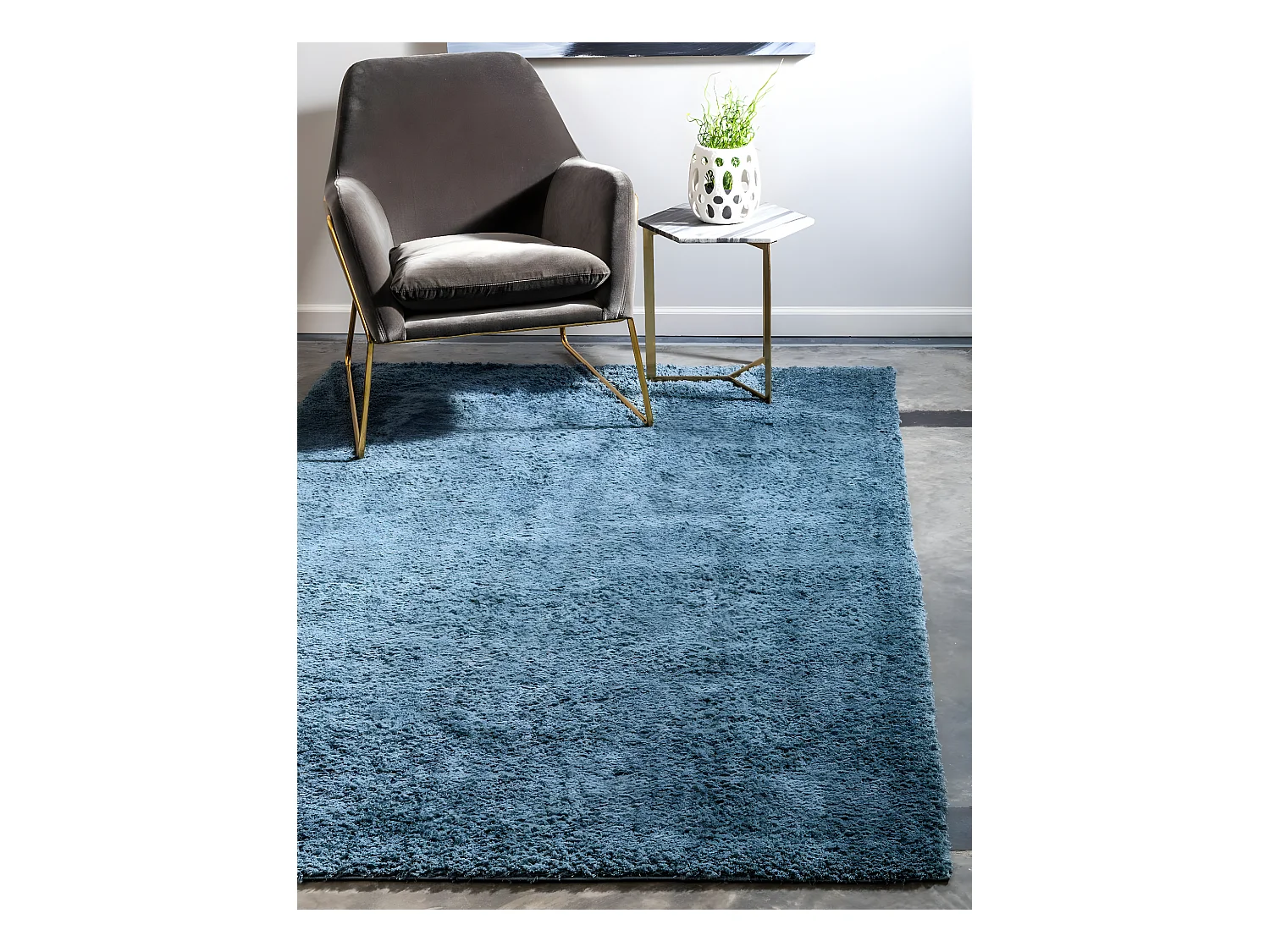Tapis shaggy 125x185 Bleu Luzern