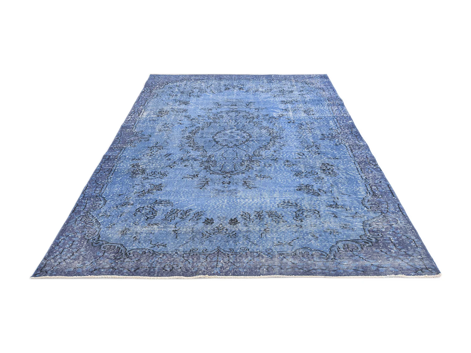 Tapis de laine 180x284 Bleu Ultra Vintage