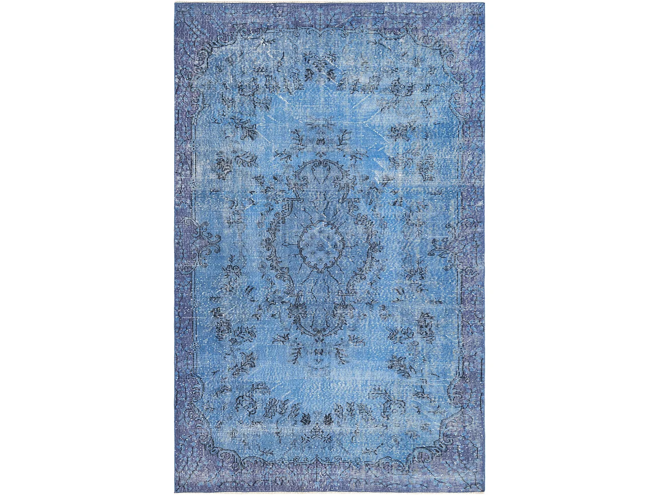 Tapis de laine 180x284 Bleu Ultra Vintage