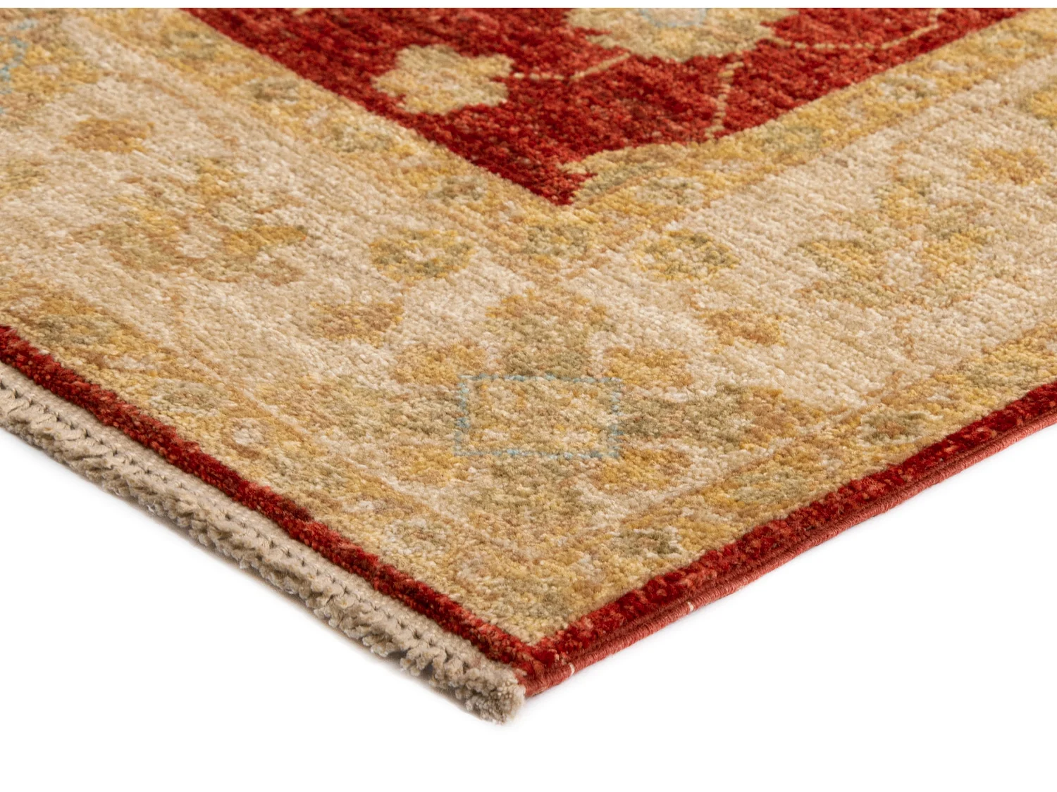 Läufer-Wollteppich 79x445 Beige Kaizar