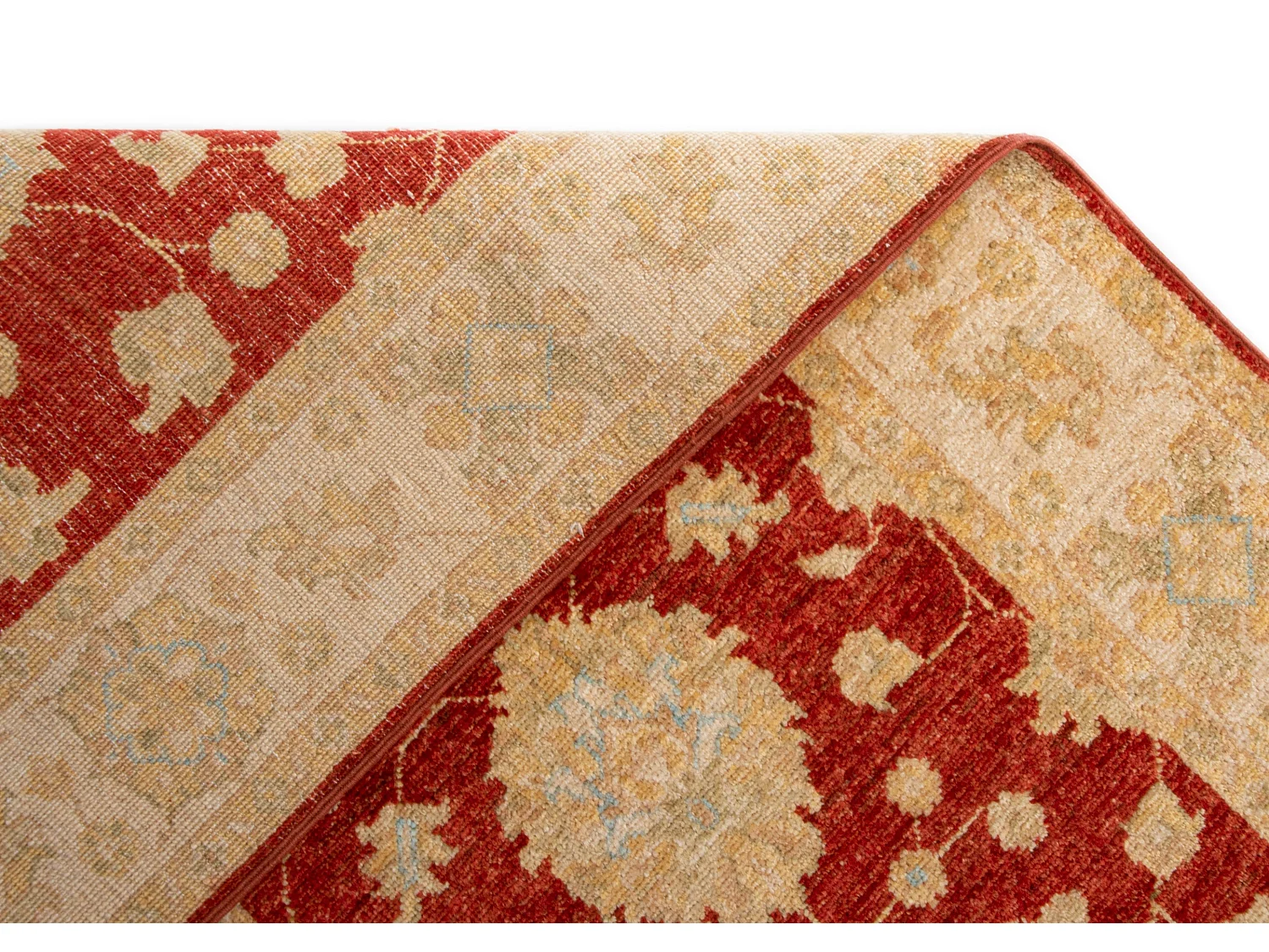 Läufer-Wollteppich 79x445 Beige Kaizar