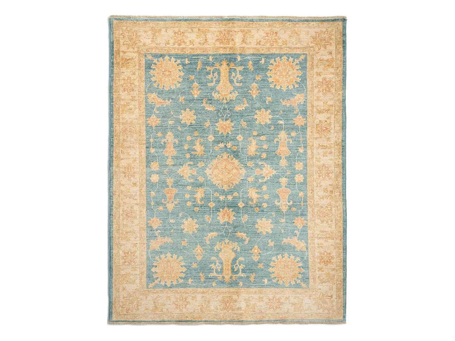 Wollteppich 150x197 Türkis Kaizar