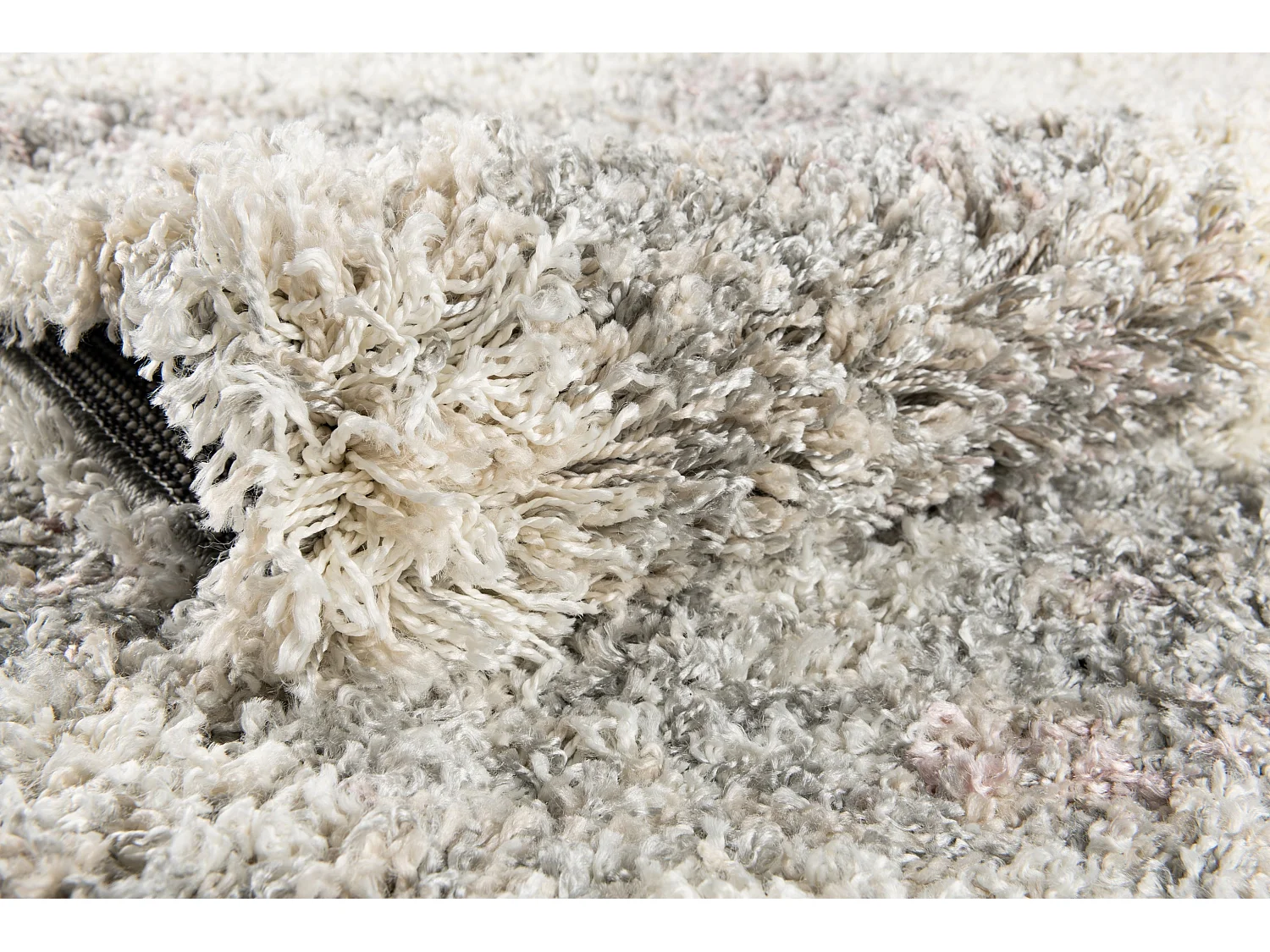 Hoogpolig tapijt 185x185 Beige - Roze Lachen Haze