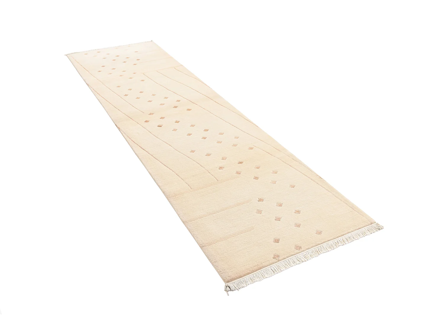Läufer-Wollteppich 81x295 Beige Darya