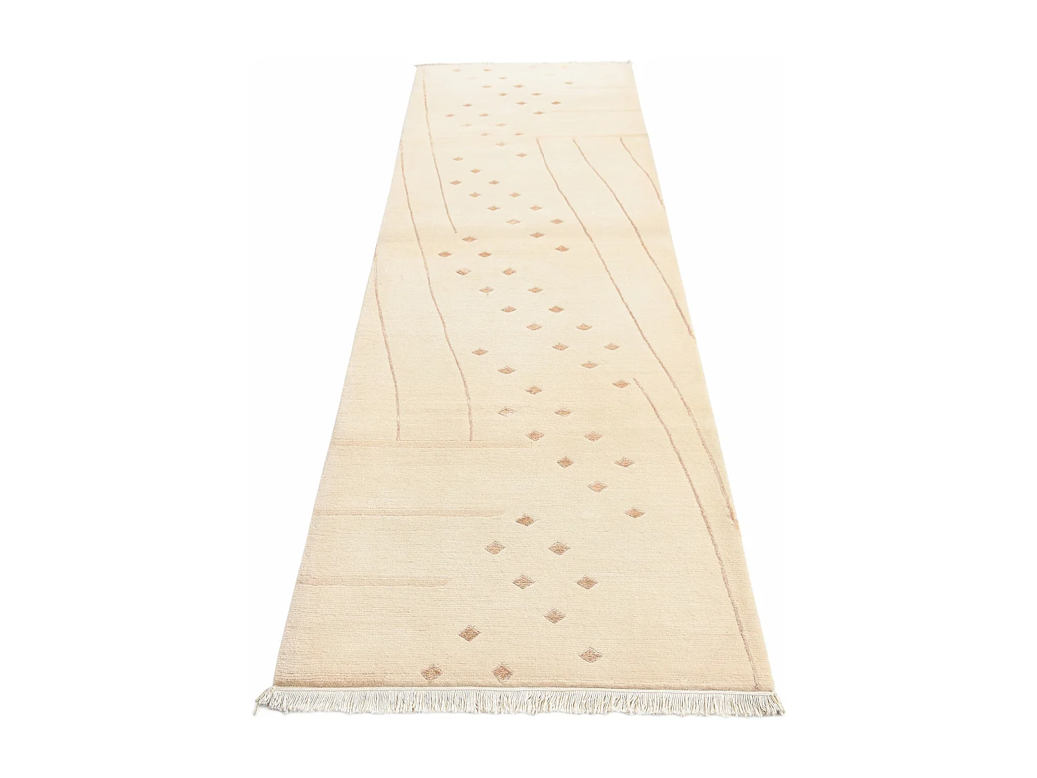 Läufer-Wollteppich 81x295 Beige Darya