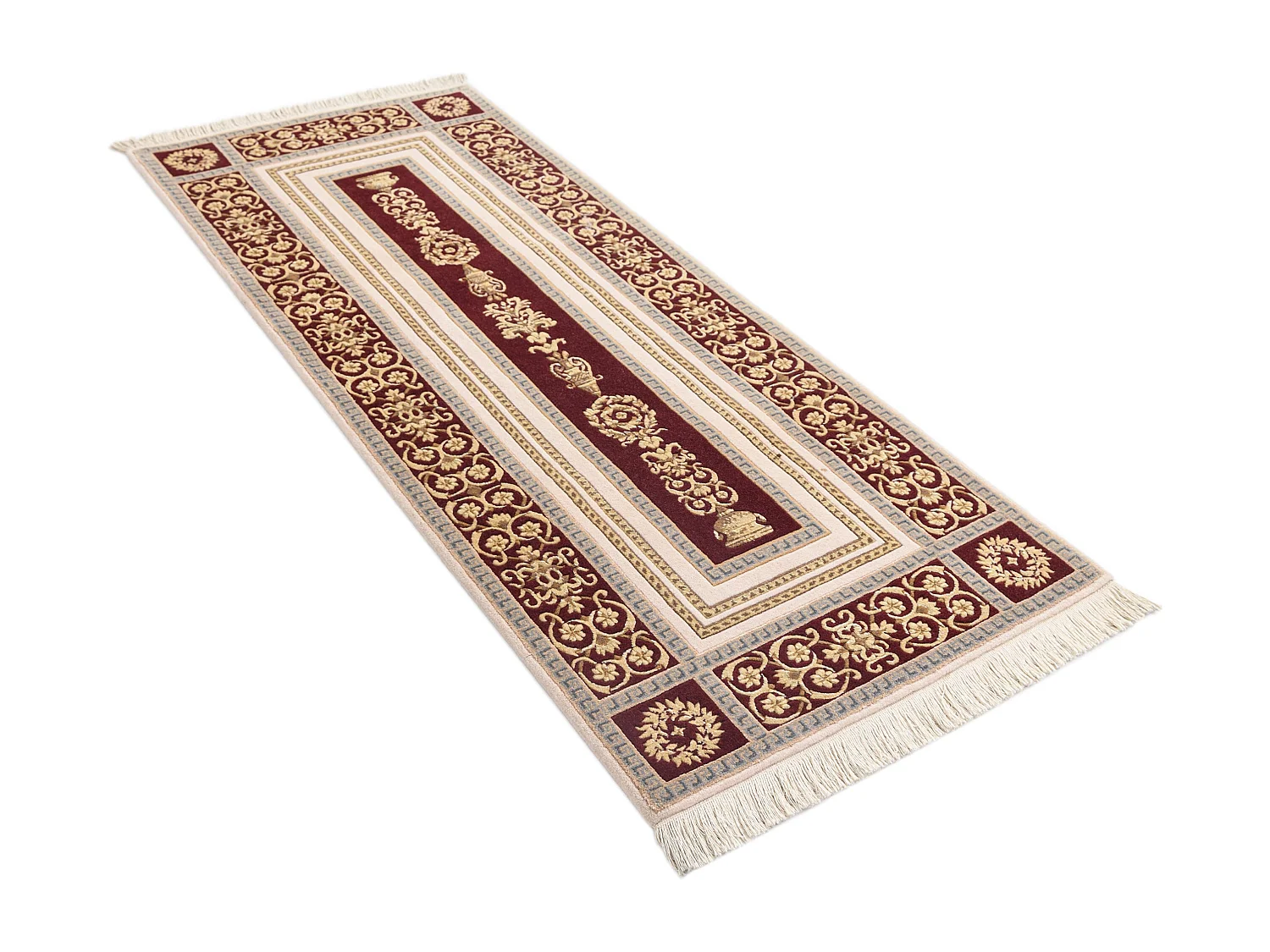 Läufer-Wollteppich 79x201 Beige Darya