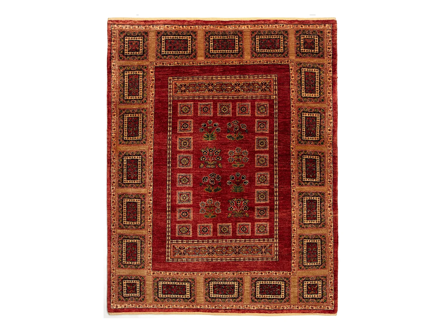 Tappeto in lana 146x187 rosso Kashkuli