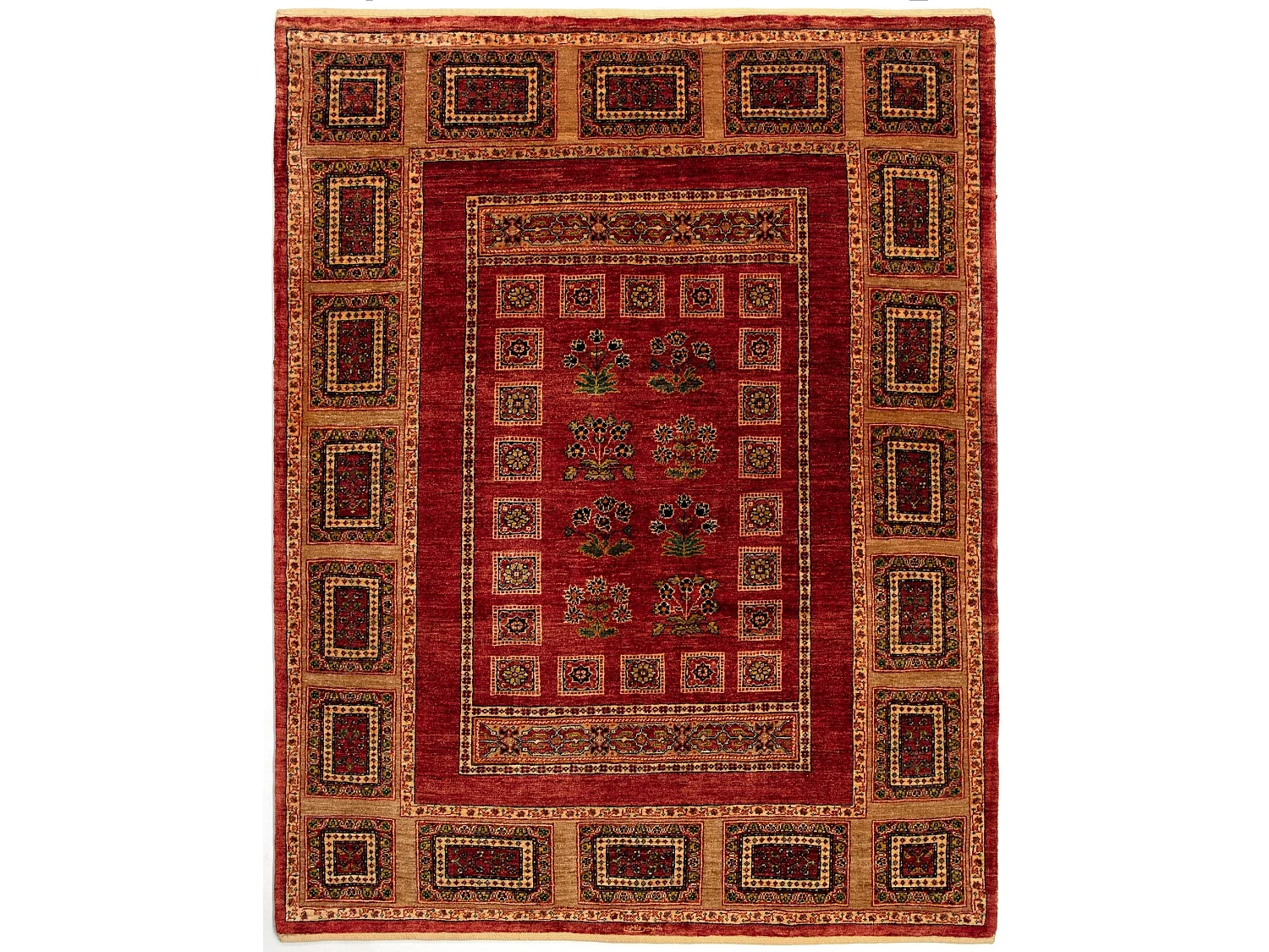 Tapis de laine 146x187 rouge Kashkuli