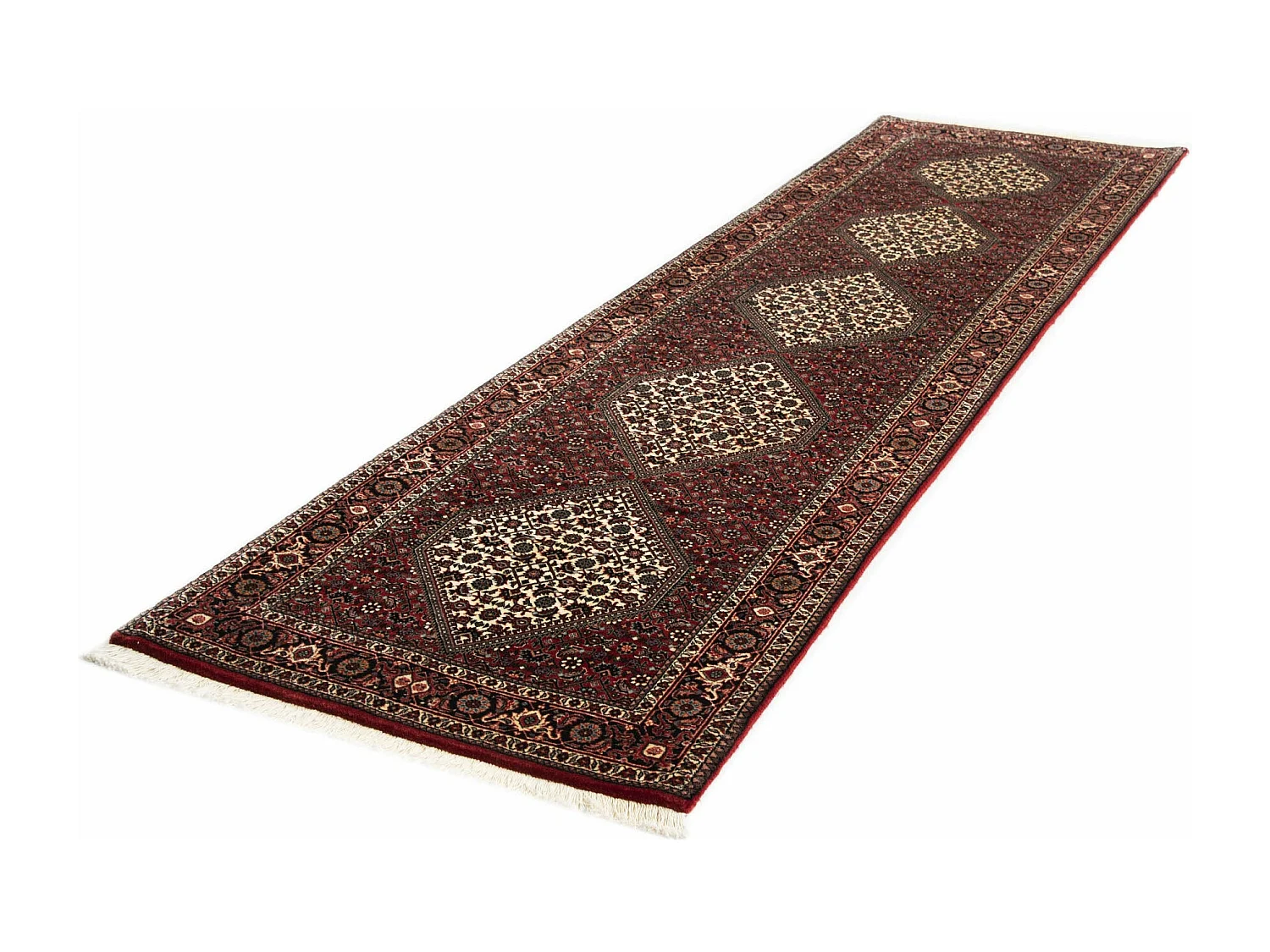 Läufer-Wollteppich 83x304 Rot Bidjar