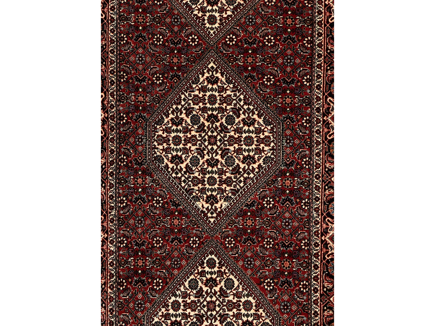 Läufer-Wollteppich 83x304 Rot Bidjar