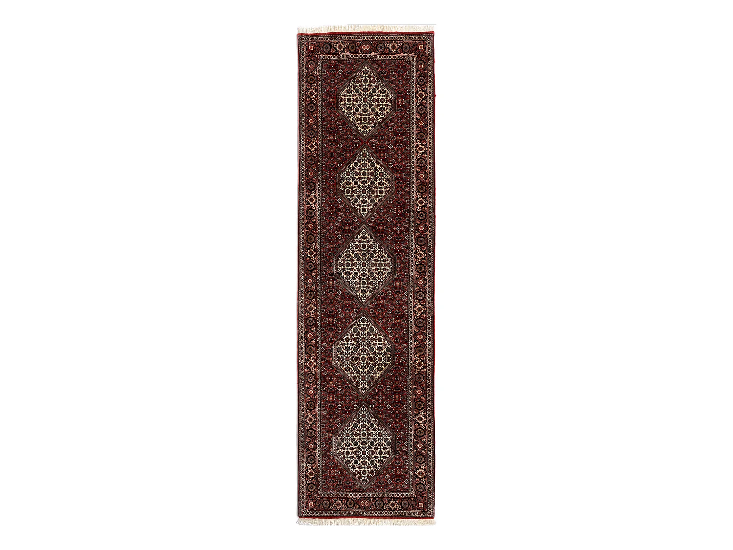 Tapis de couloir en laine 83x304 rouge Bidjar