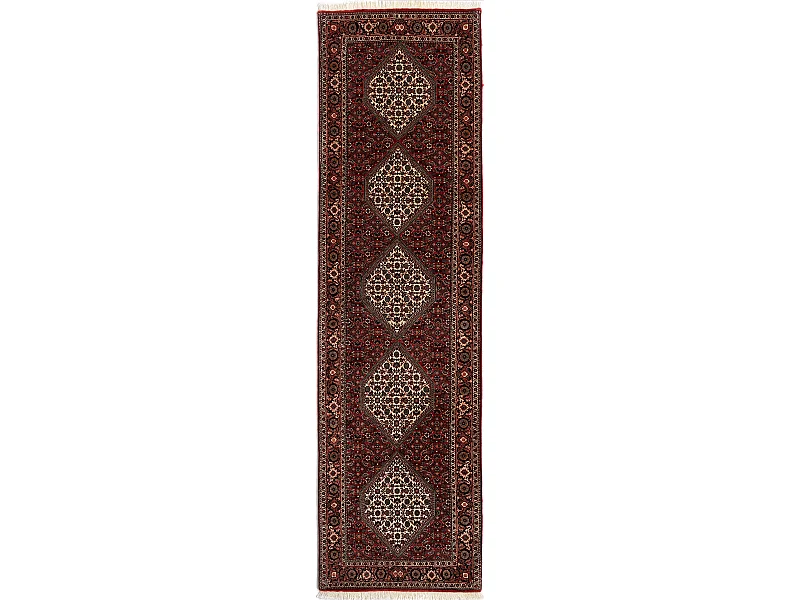 Tapis de couloir en laine 83x304 rouge Bidjar
