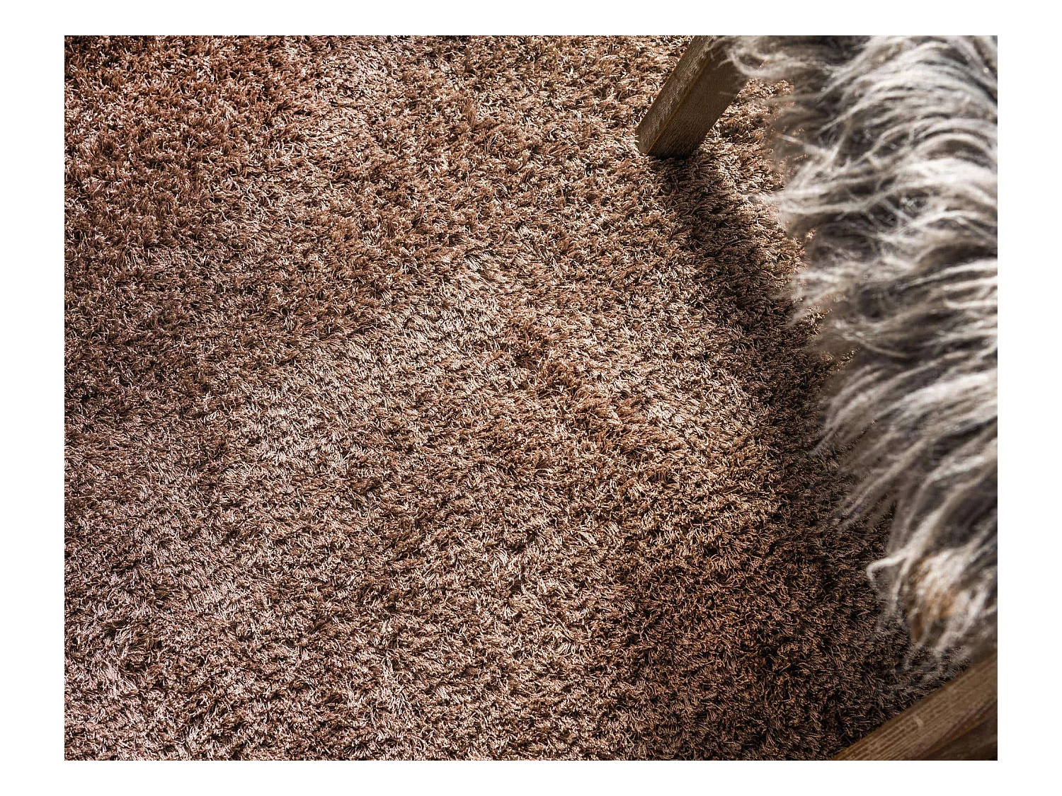 Tapis shaggy 185x185 brun Luzern