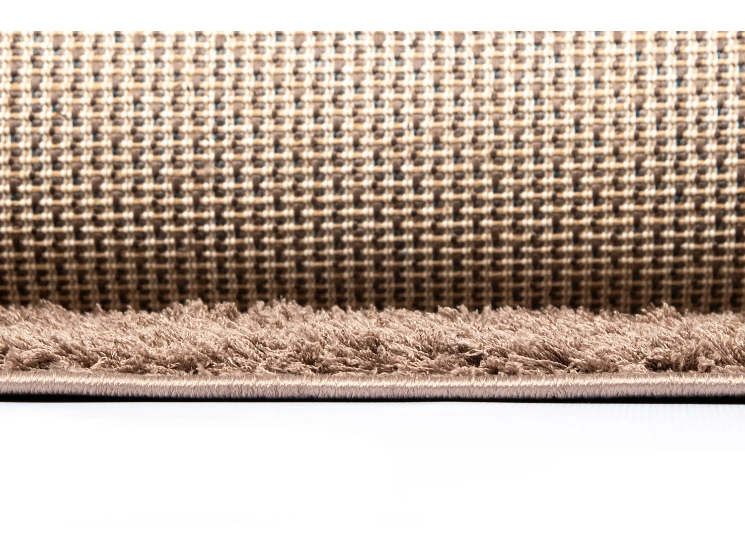 Tapis shaggy 185x185 brun Luzern