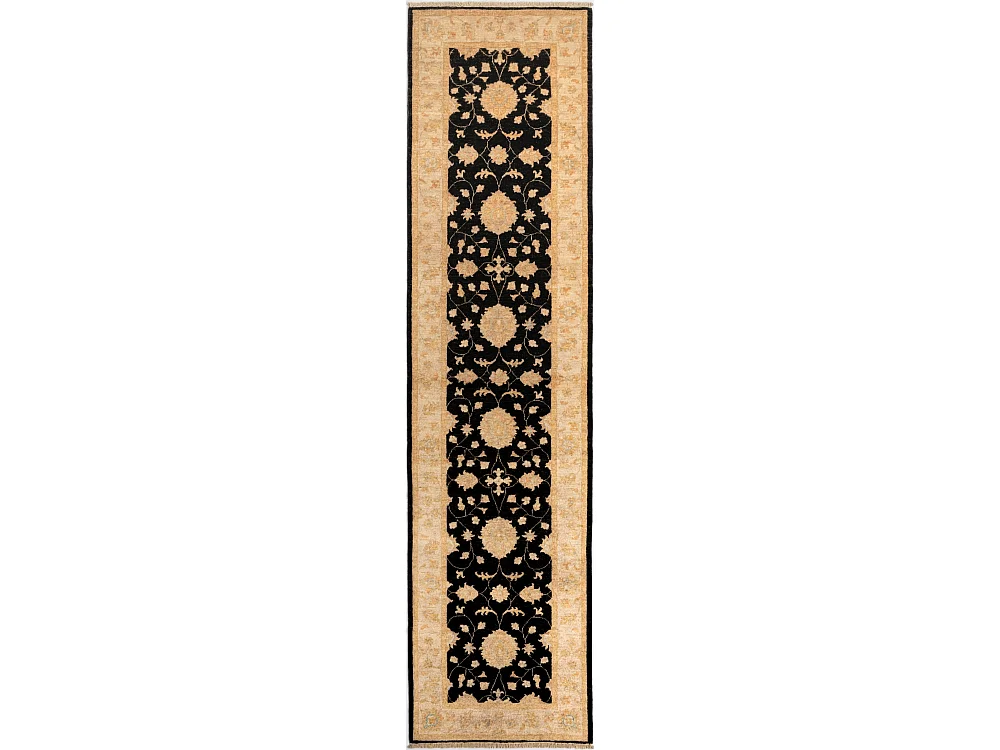 Tapis de couloir en laine 83x347 beige Kaizar