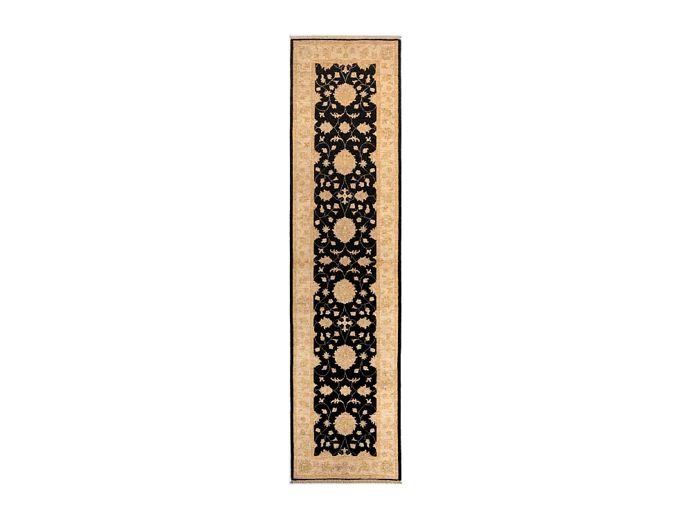 Tapis de couloir en laine 83x347 beige Kaizar