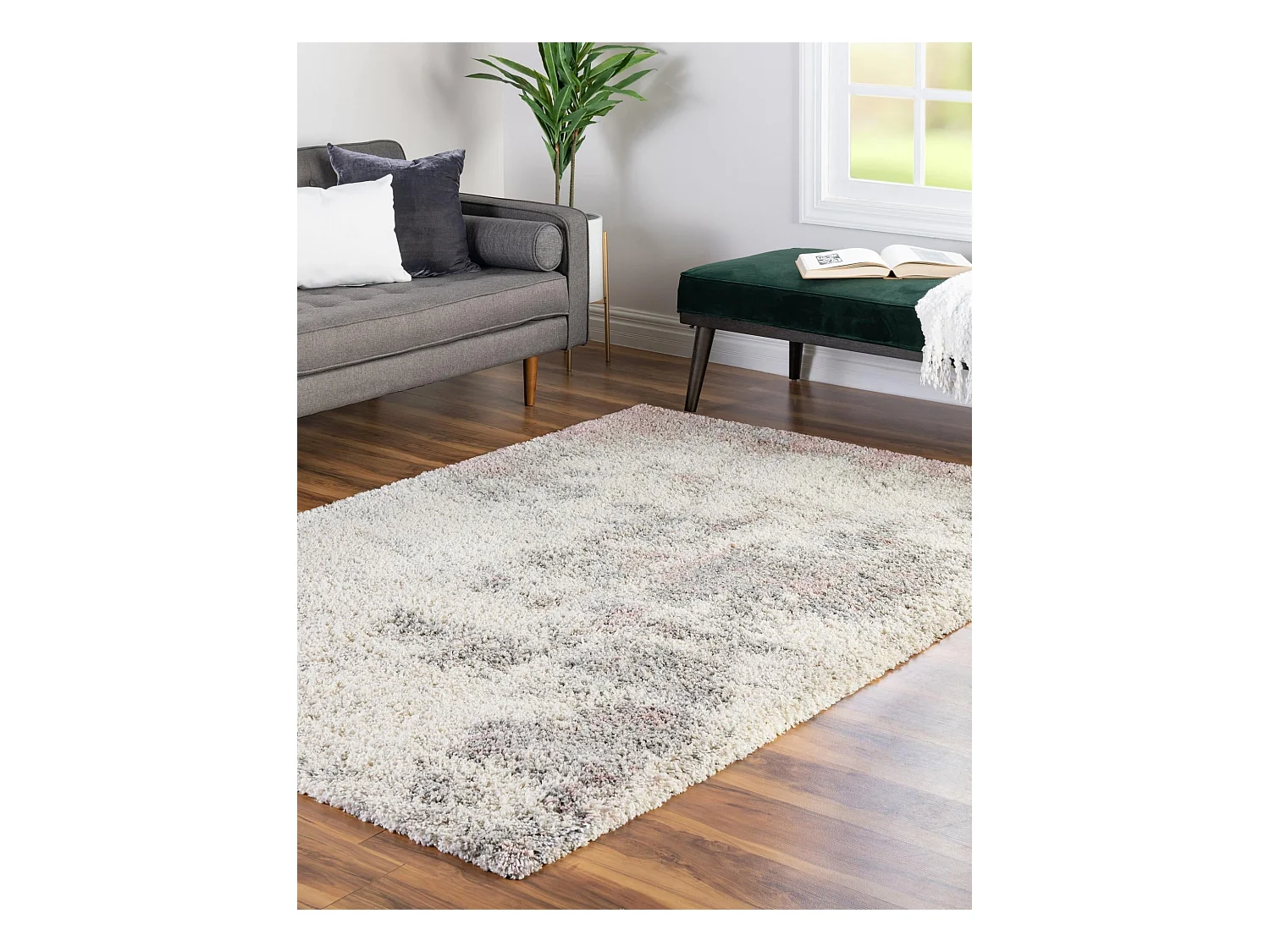 Tappeto shaggy  275x365 beige - rosa Lachen Haze