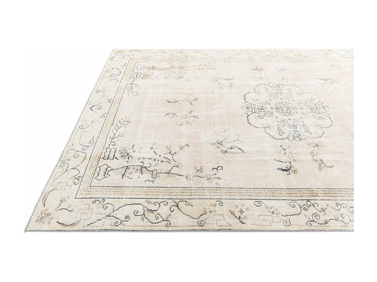 Tappeto in lana 203x297 rosa Ultra Vintage