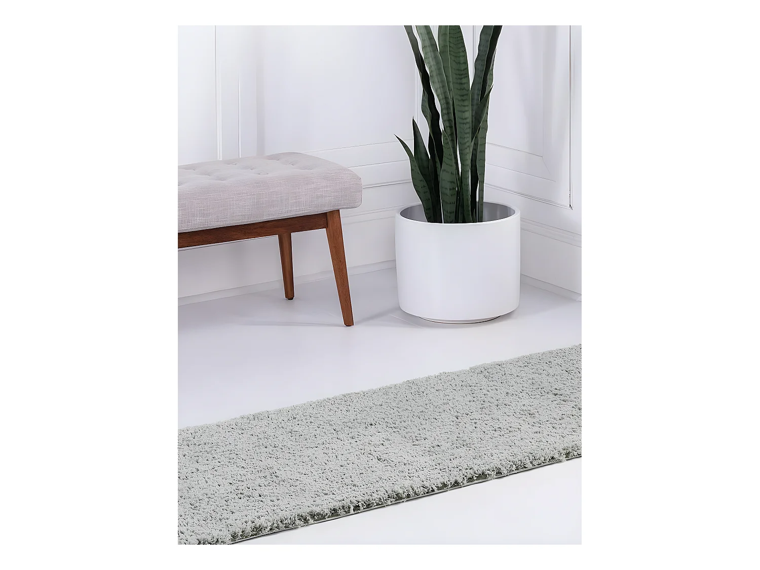 Hoogpolig tapijt 305x79 Groen Luzern