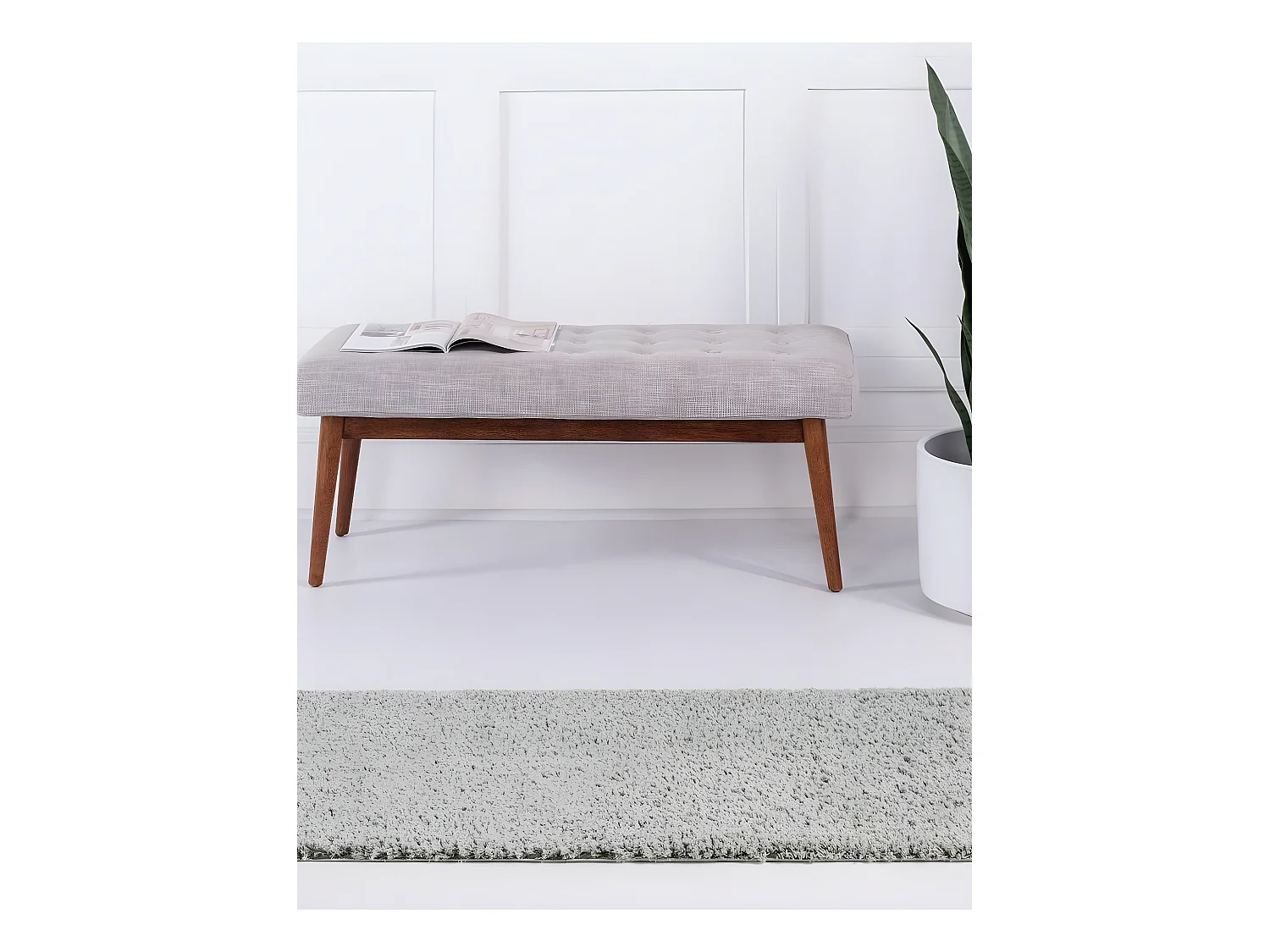 Hoogpolig tapijt 305x79 Groen Luzern