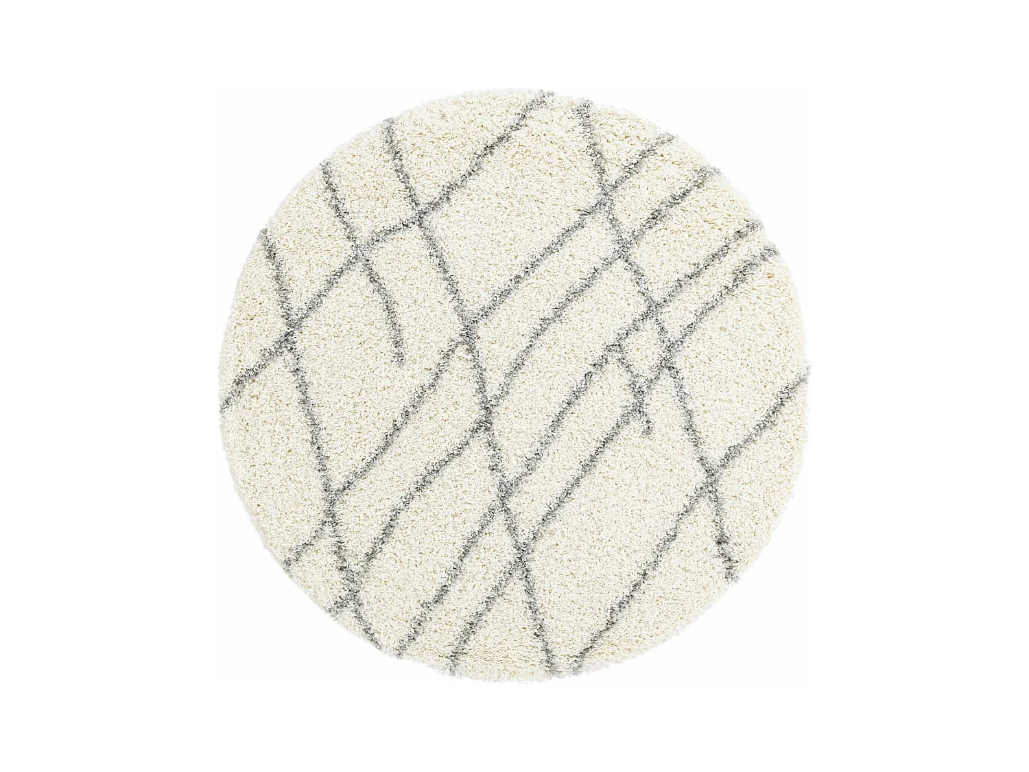 Tapis shaggy 240x240 blanc crème Lachen Fence