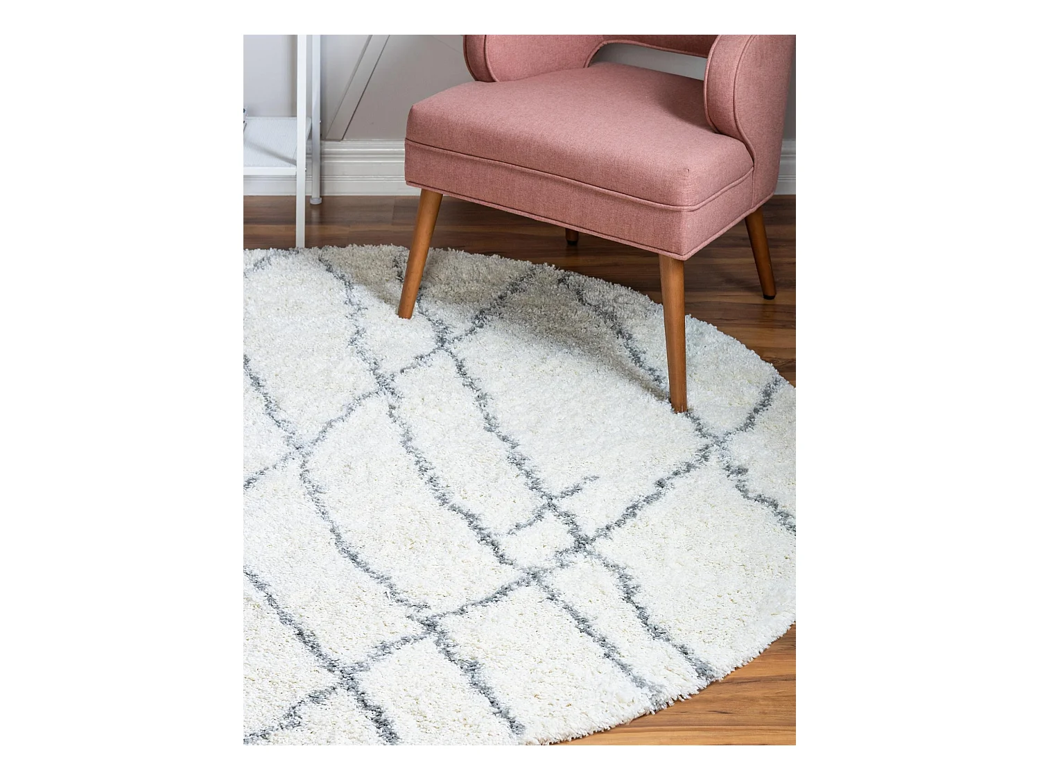 Tapis shaggy 240x240 blanc crème Lachen Fence