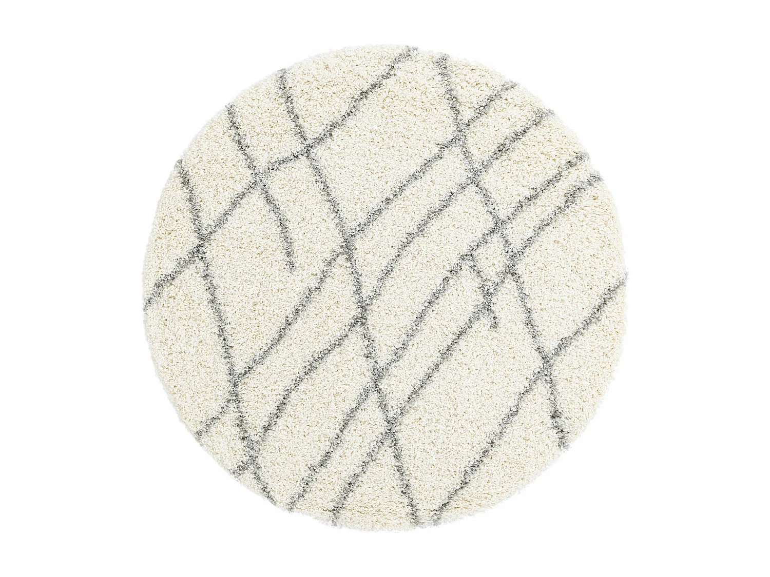 Tapis shaggy 240x240 blanc crème Lachen Fence