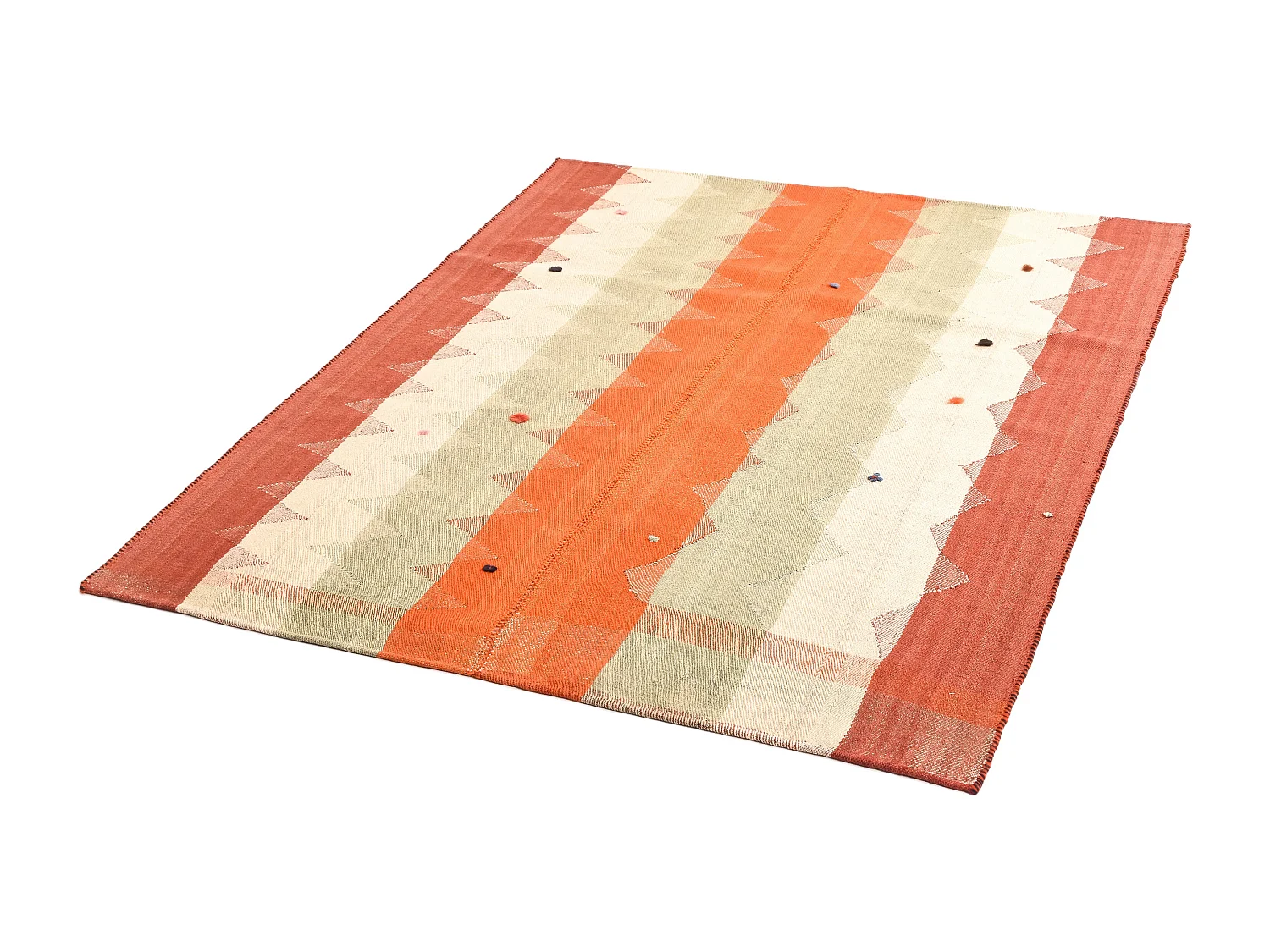 Wollteppich 146x184 Orange Jajim