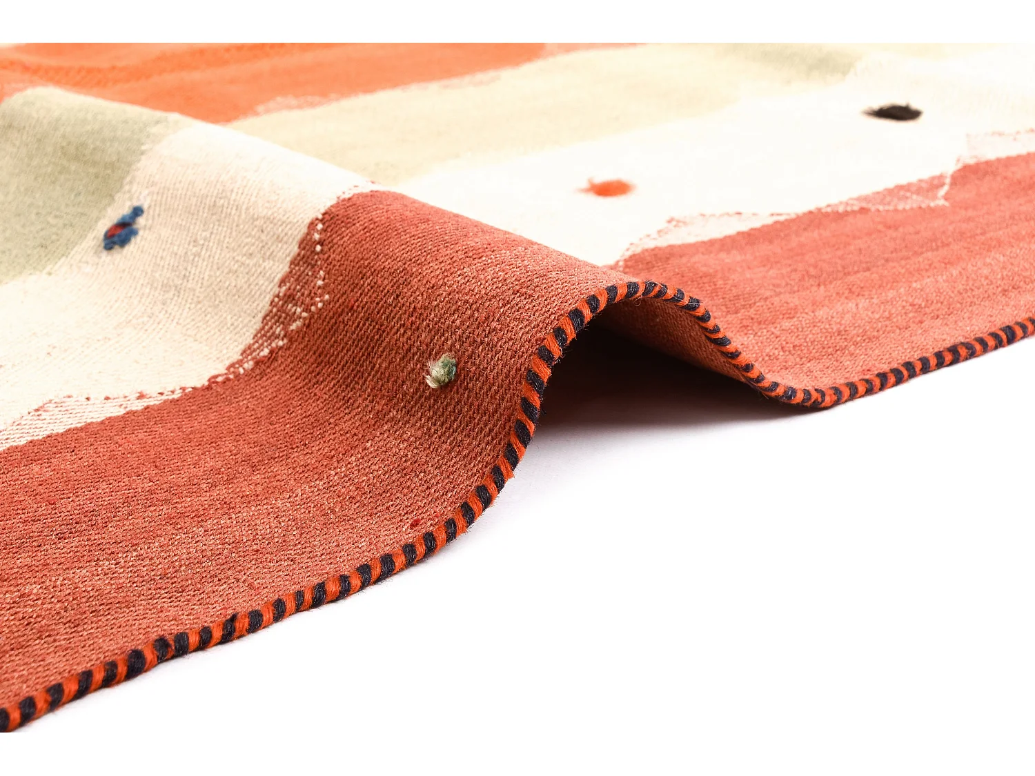 Wollteppich 146x184 Orange Jajim