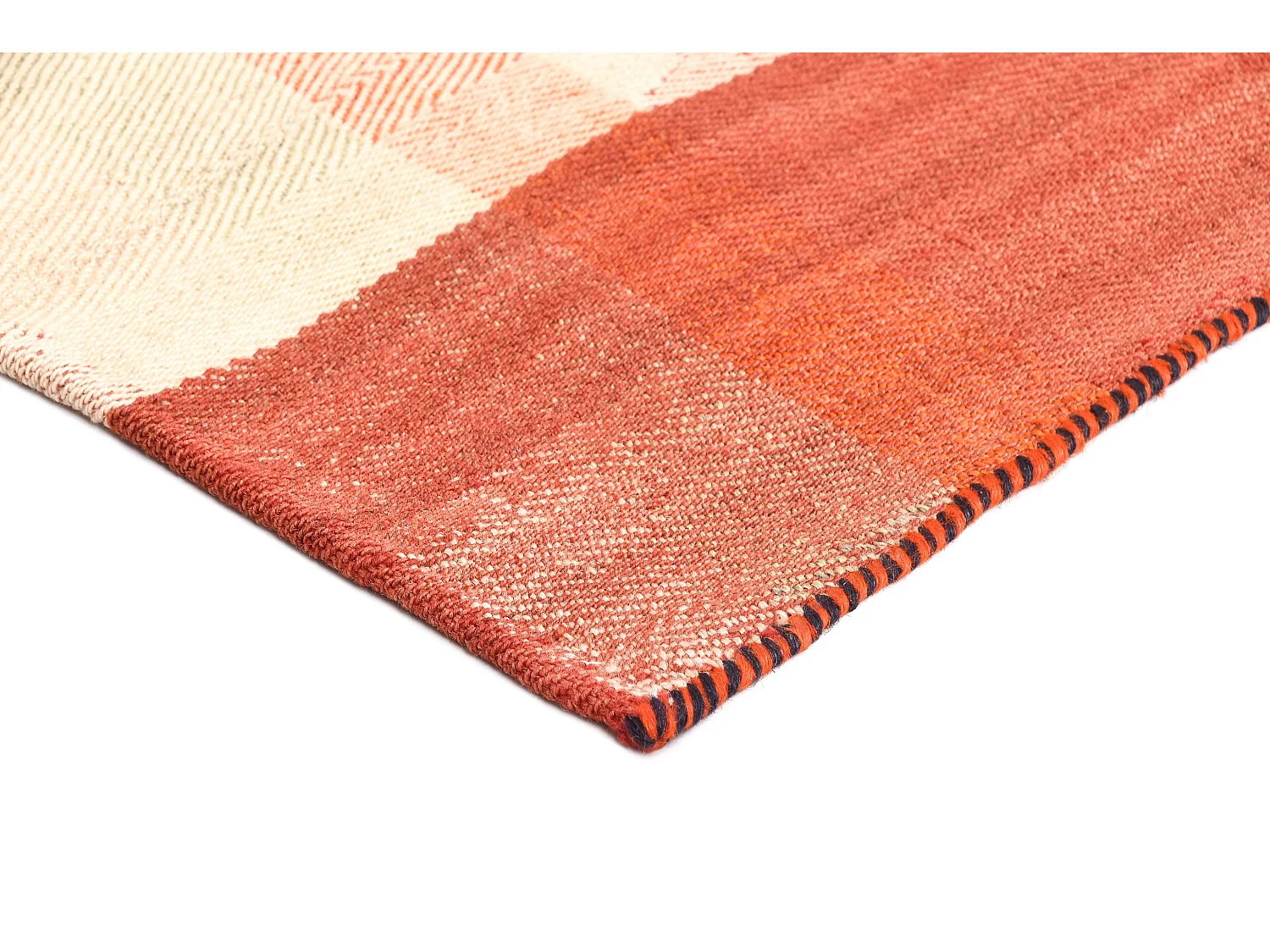 Wollteppich 146x184 Orange Jajim