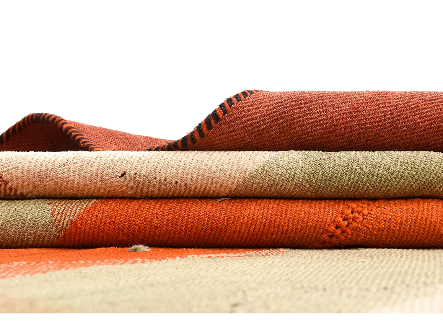 Wollteppich 146x184 Orange Jajim