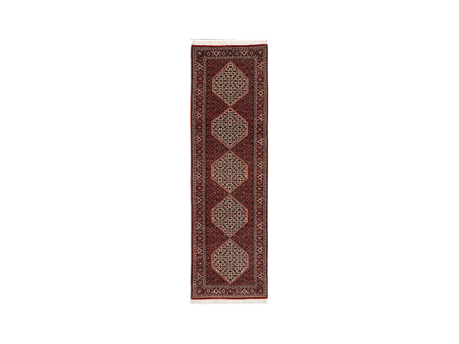 Tappeto per corridoio in lana 85x298 rosso Bidjar