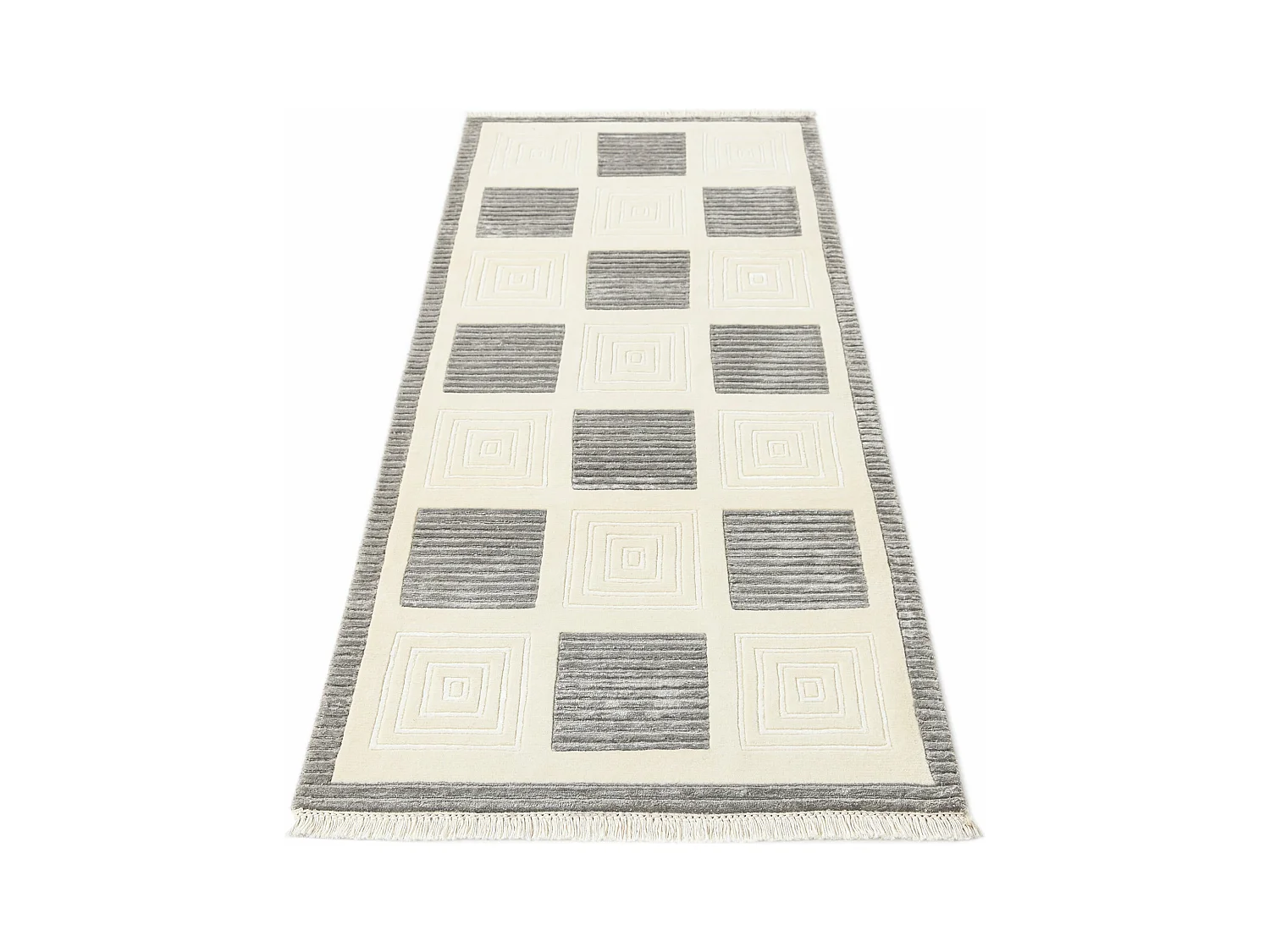 Tapis de couloir en laine 79x203 beige Darya