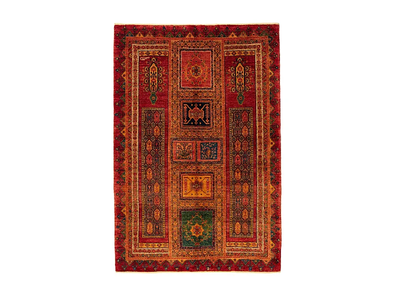 Tapis de laine 143x216 rouge Kashkuli