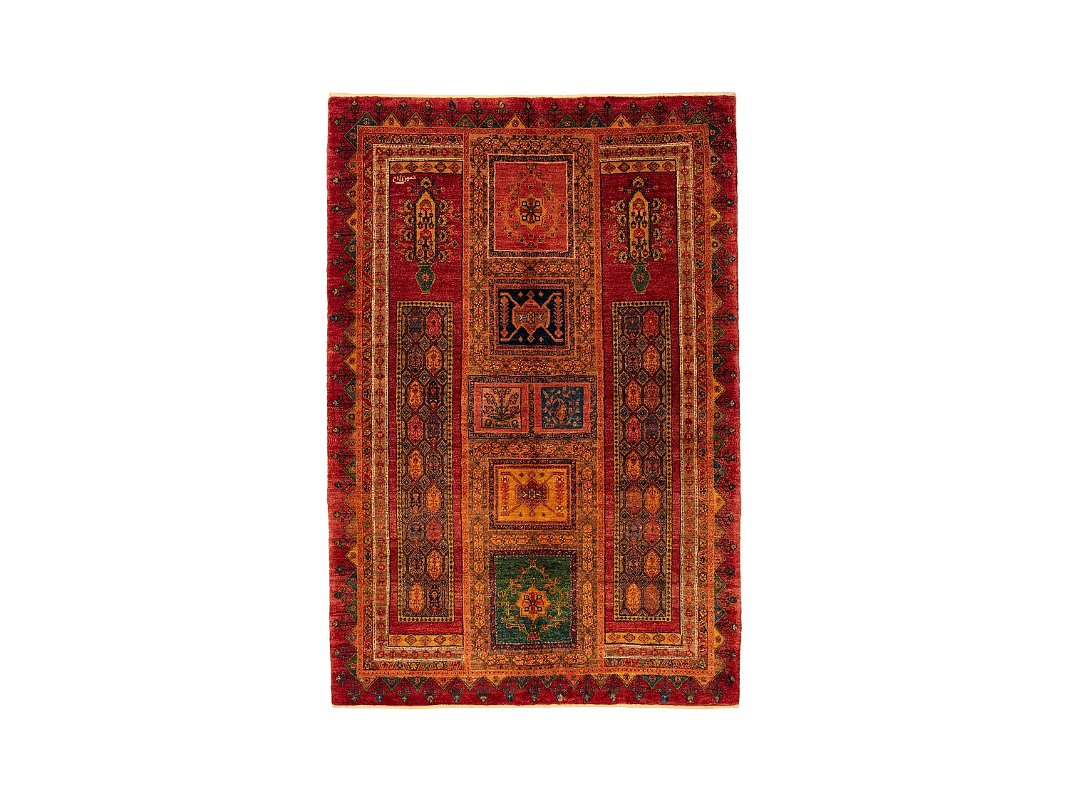 Tapis de laine 143x216 rouge Kashkuli