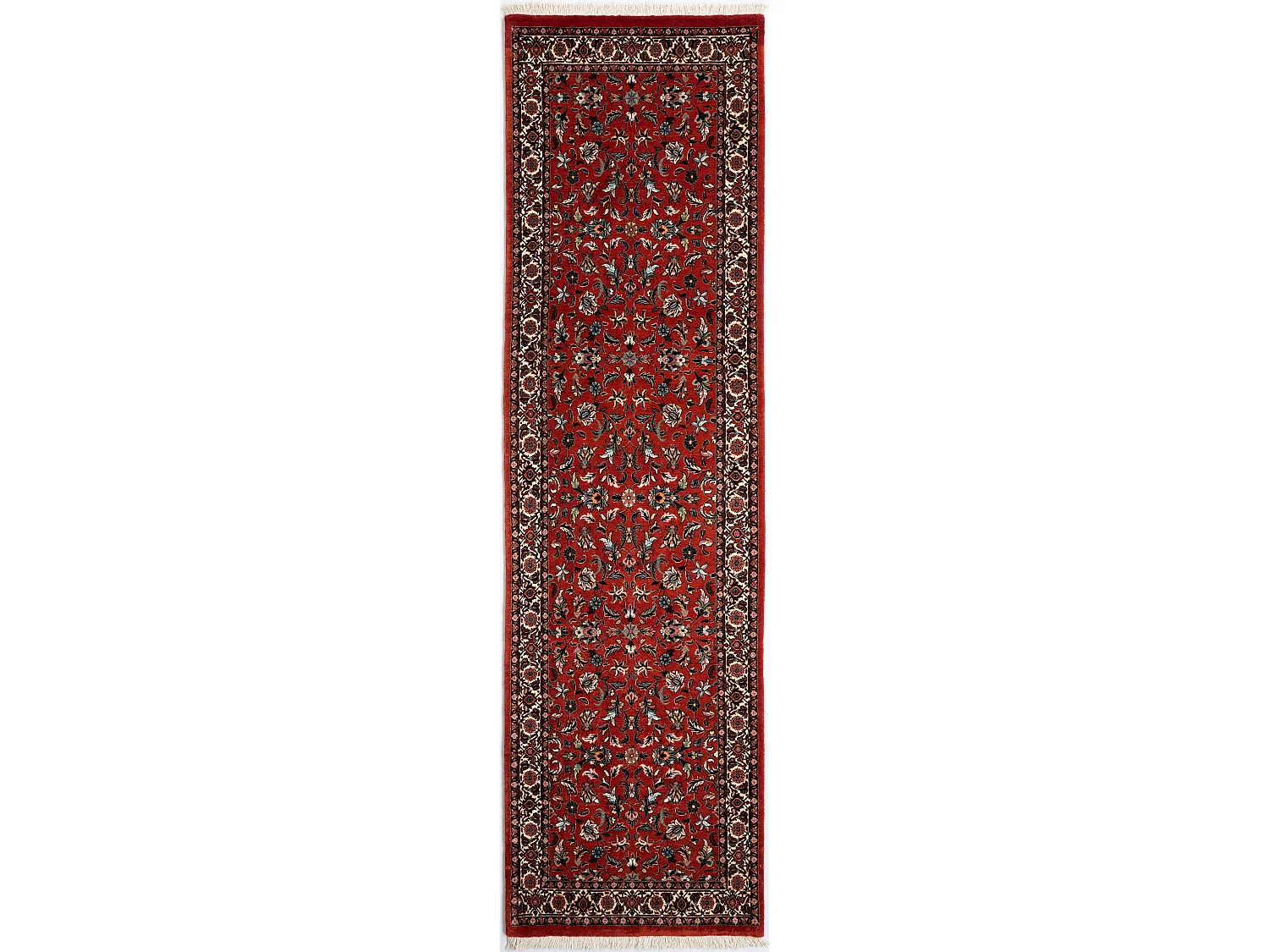 Läufer-Wollteppich 81x300 Rot Bidjar