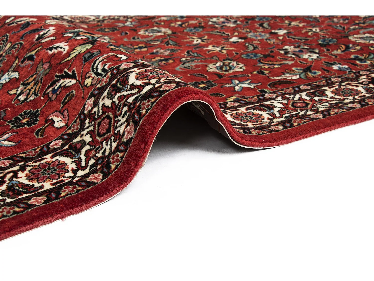 Läufer-Wollteppich 81x300 Rot Bidjar