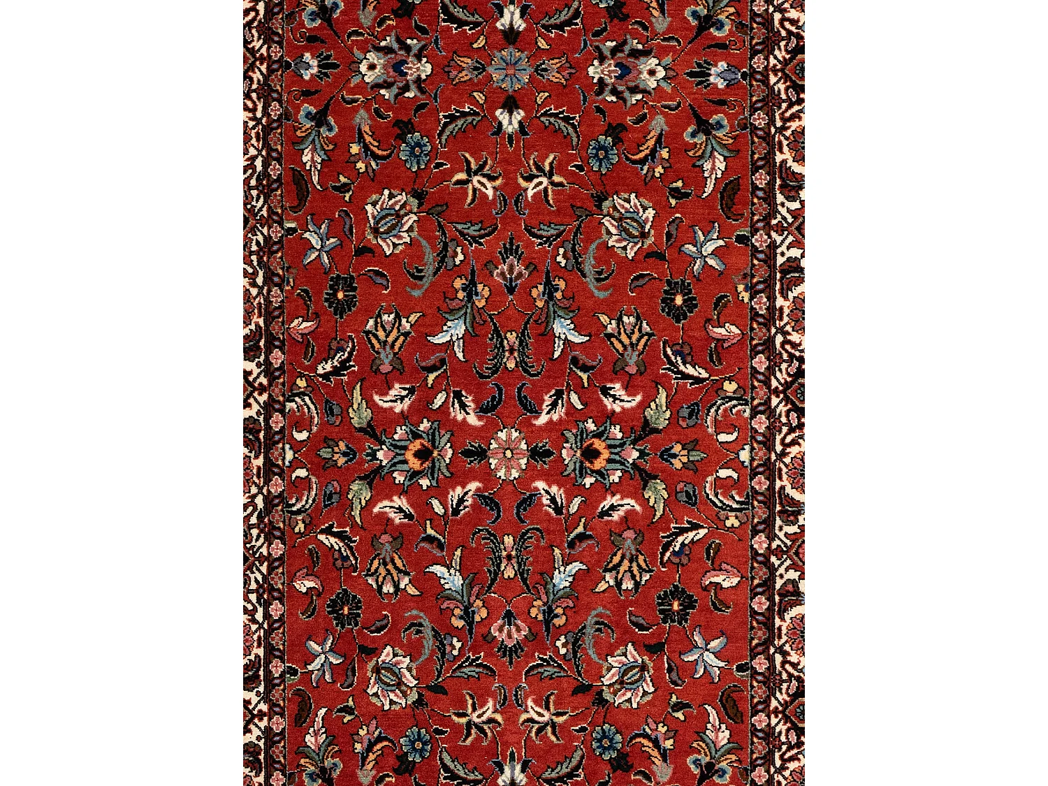 Läufer-Wollteppich 81x300 Rot Bidjar