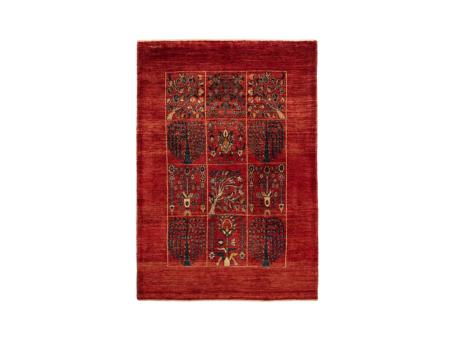 Tapis de laine 143x200 rouge Kashkuli