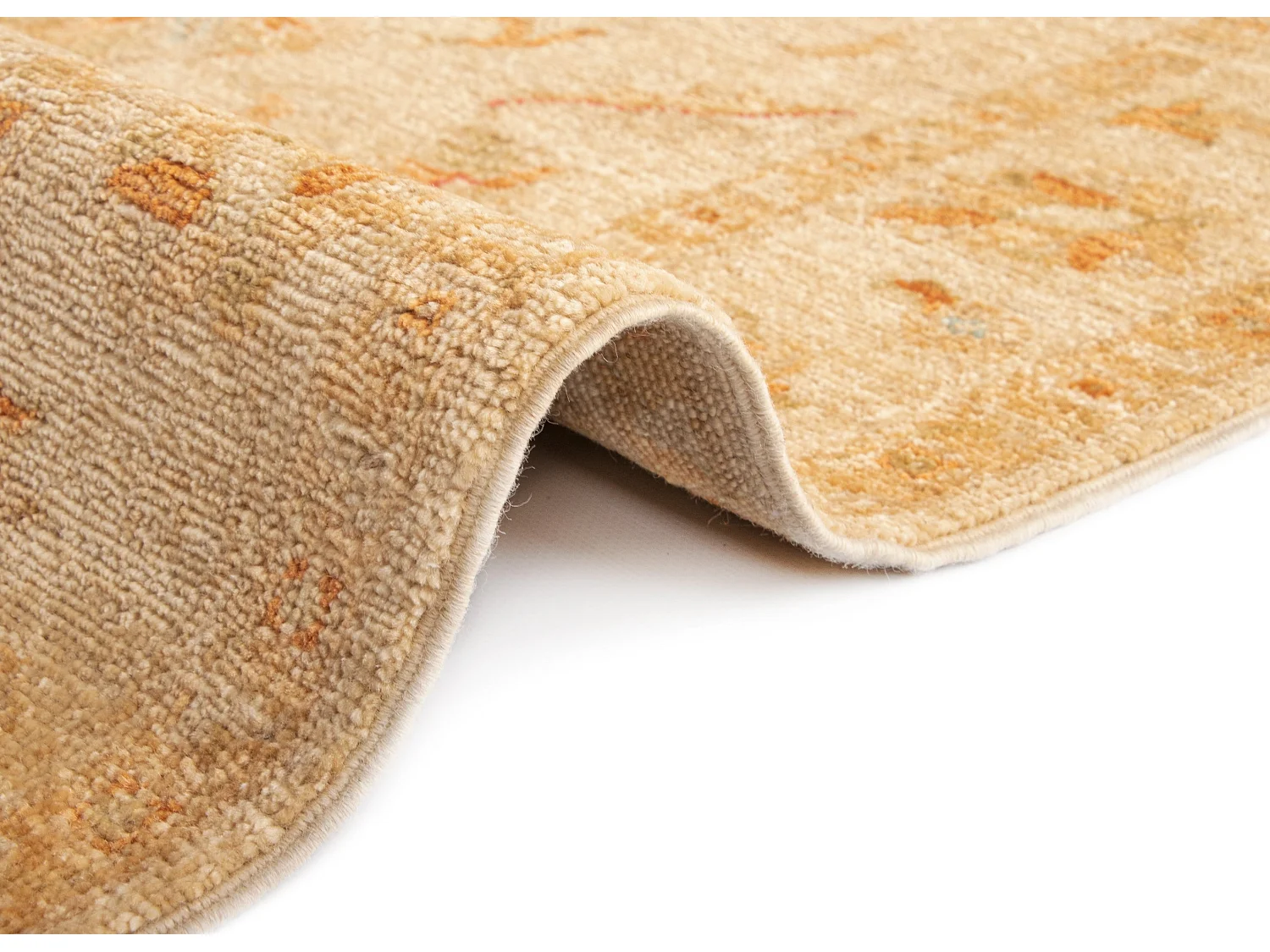 Läufer-Wollteppich 80x681 Beige Kaizar