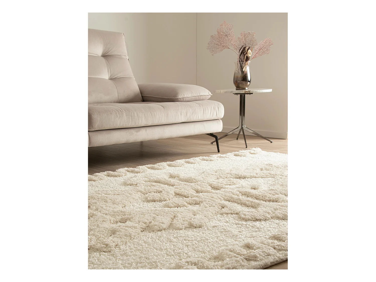 Hoogpolig tapijt 245x160 Wit Thun Scutum