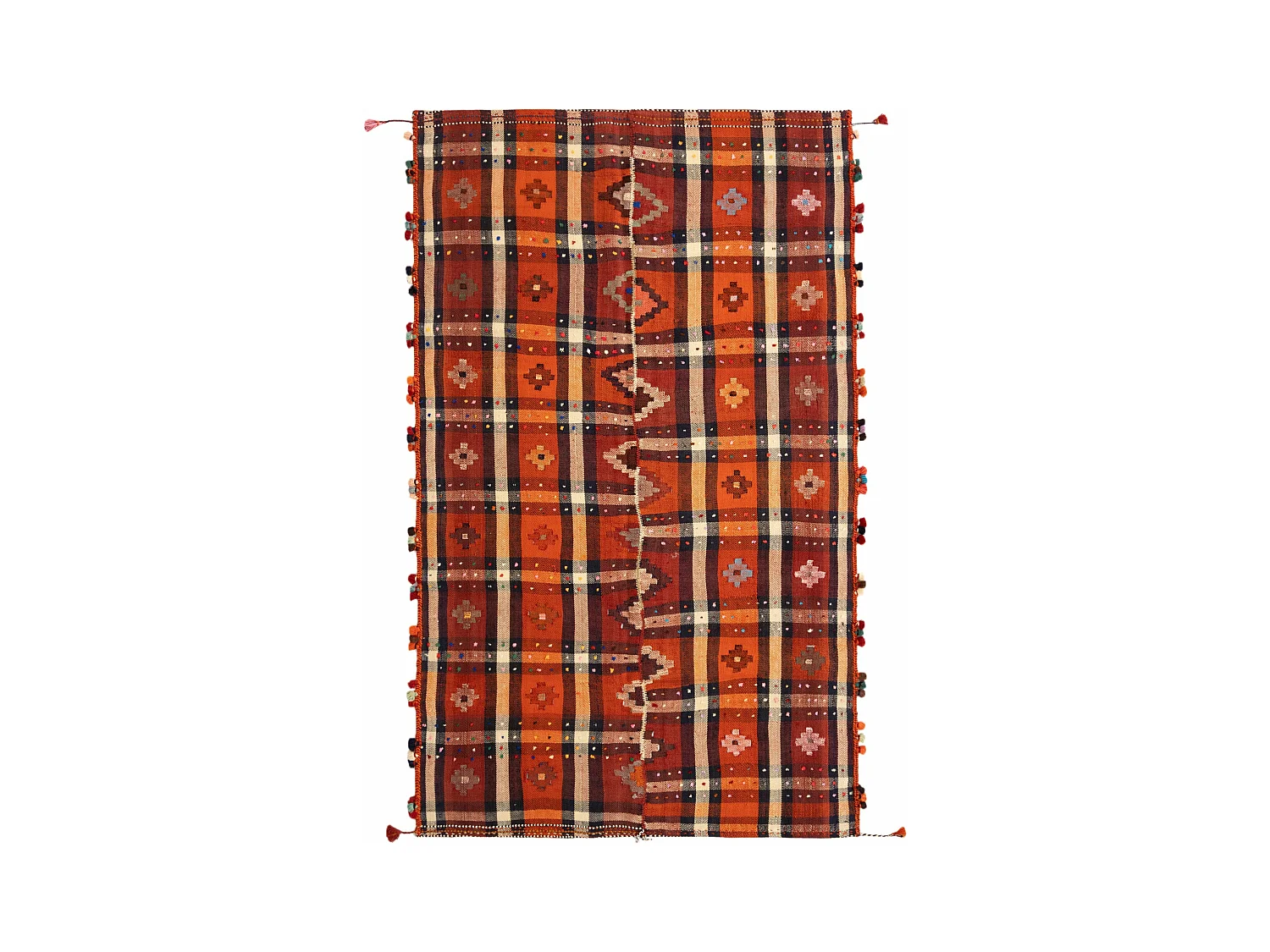 Tapis de laine 152x245 orange Jajim